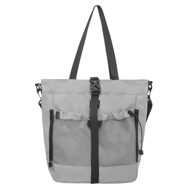 Panel Mesh Bag Crossbody Nylon Buckled