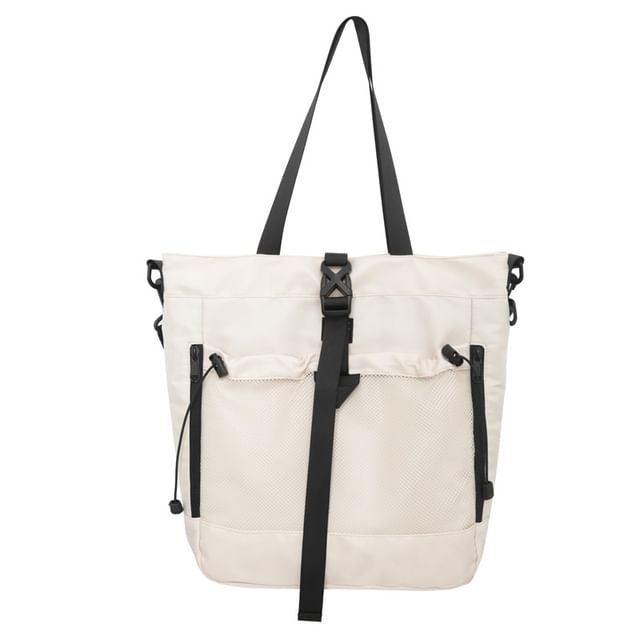 Panel Mesh Bag Crossbody Nylon Buckled