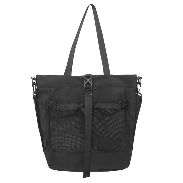 Panel Mesh Bag Crossbody Nylon Buckled