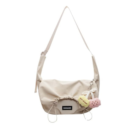 Drawstring Bag Crossbody Plain Flap
