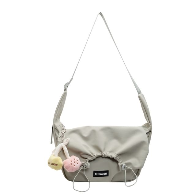 Drawstring Bag Crossbody Plain Flap