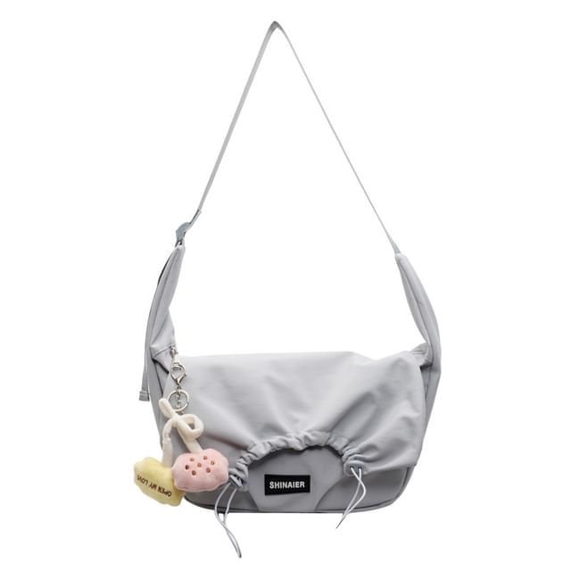 Drawstring Bag Crossbody Plain Flap
