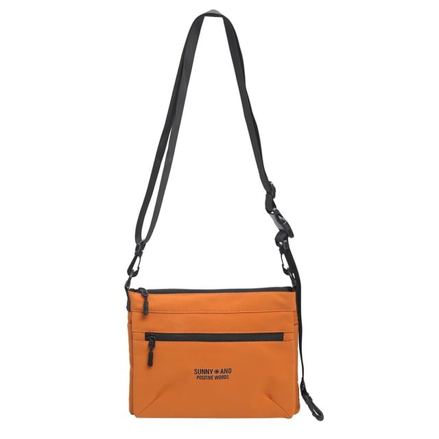 Print Crossbody Bag Lettering Nylon
