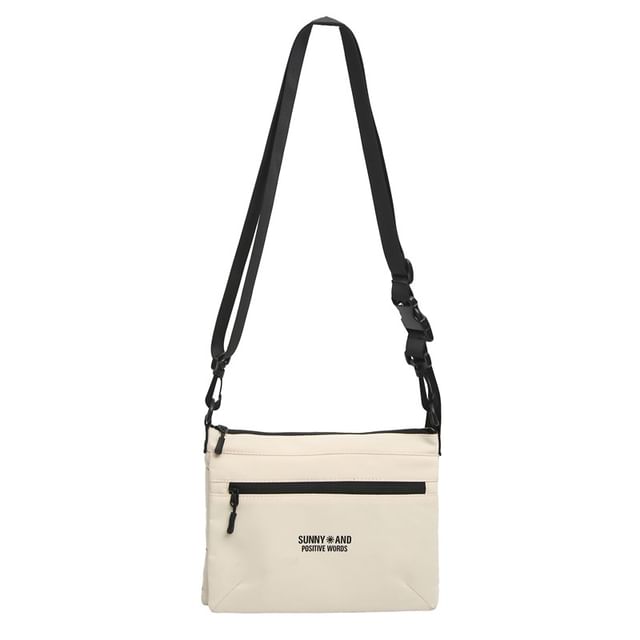 Print Crossbody Bag Lettering Nylon