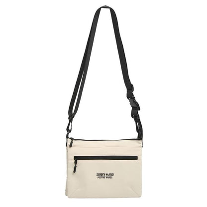 Print Crossbody Bag Lettering Nylon
