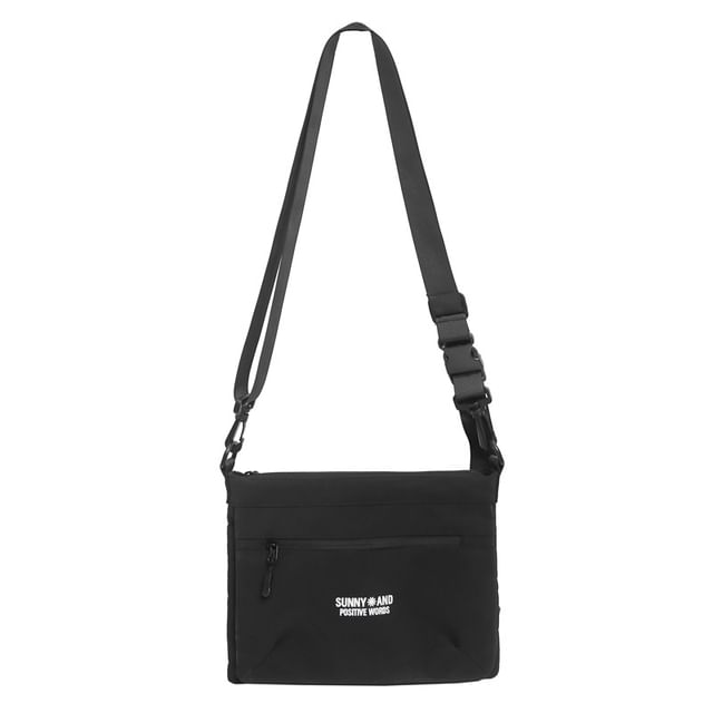 Print Crossbody Bag Lettering Nylon