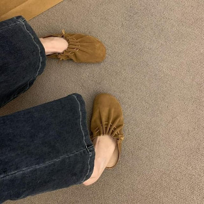 Leather Faux Cinched Mules