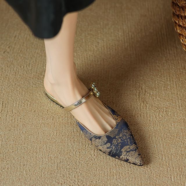 Heel Pointed Low Mules