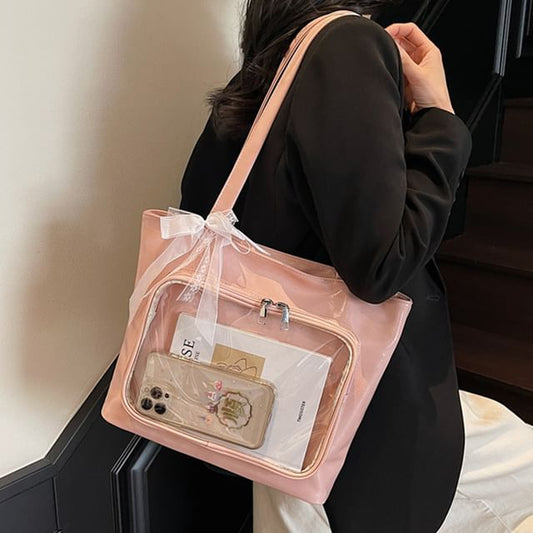 Leather Bag Tote Plain Panel PVC Faux