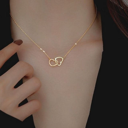 Necklace Heart Pendant Interlocking