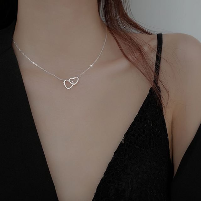 Necklace Heart Pendant Interlocking
