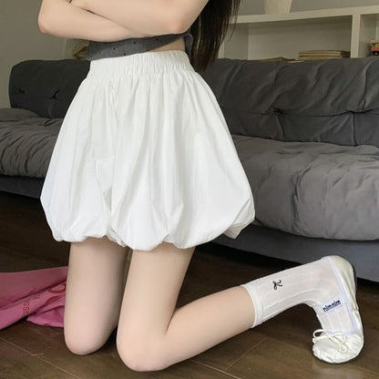 Bubble High Shorts Plain Waist