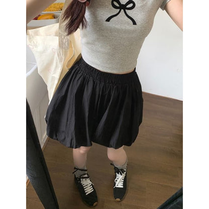 Bubble High Shorts Plain Waist