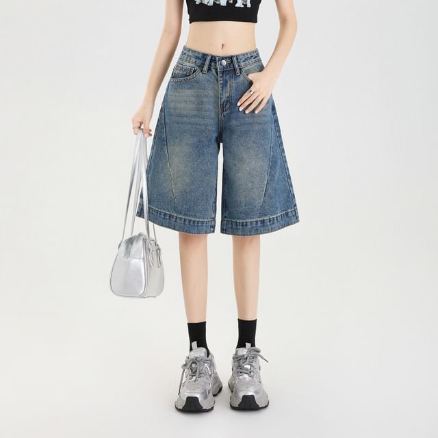 Jorts Leg Washed Mid Wide Rise