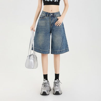 Jorts Leg Washed Mid Wide Rise