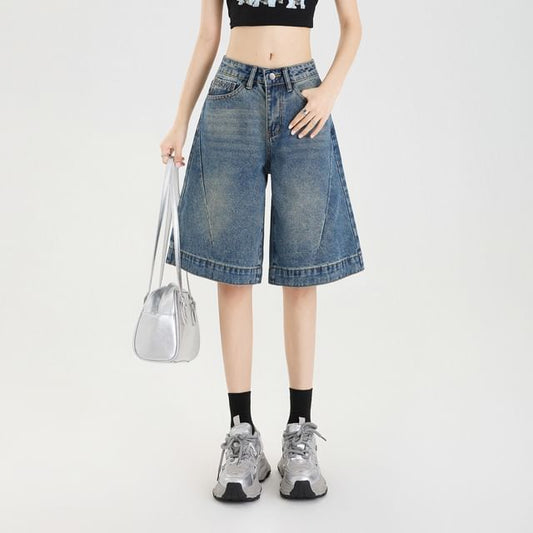 Jorts Leg Washed Mid Wide Rise