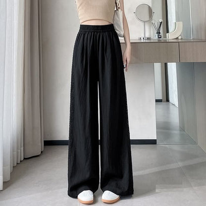 Wide Rise High Pants Panel Lace Leg