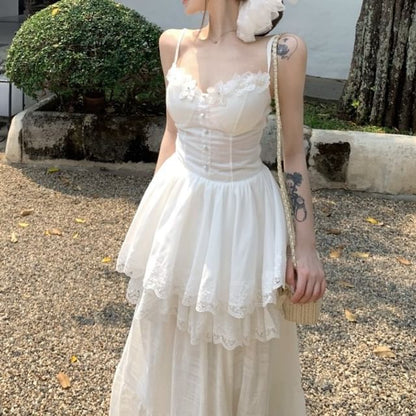 Camisole Plain Peplum High Maxi / Skirt Top Trim Lace A-Line Waist