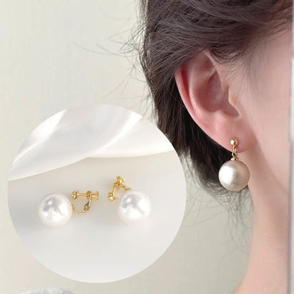 / Pearl Clip-On Faux Earring Drop