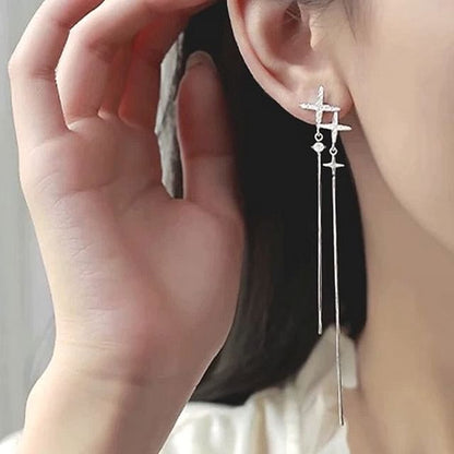 Earring / Clip-On Rhinestone Star Dangle