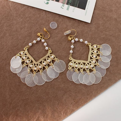 Earring Faux Pearl Chandelier / Clip-On