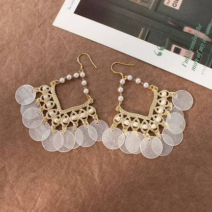Earring Faux Pearl Chandelier / Clip-On