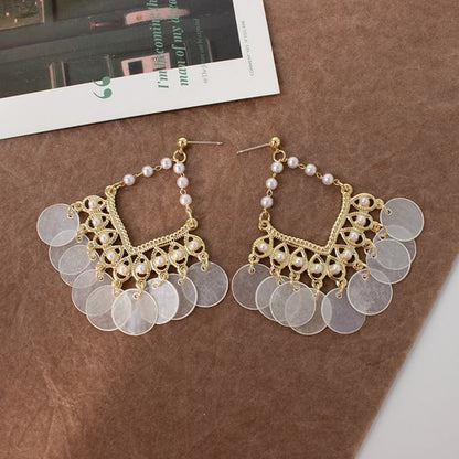 Earring Faux Pearl Chandelier / Clip-On