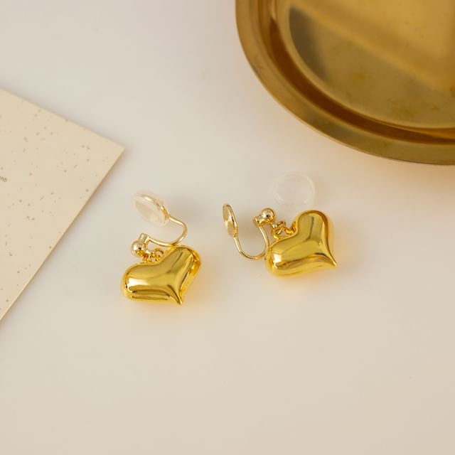 Heart Earring / Drop Clip-On