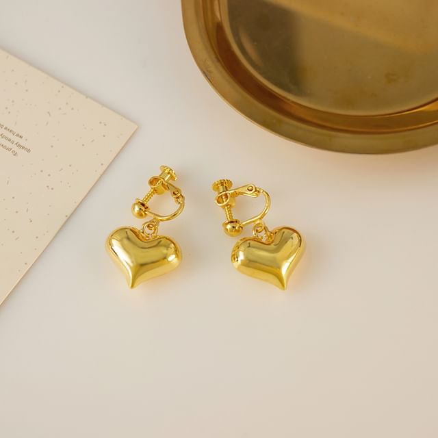Heart Earring / Drop Clip-On