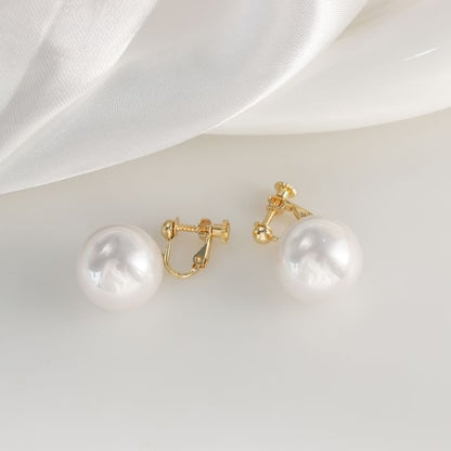 / Pearl Clip-On Faux Earring Drop