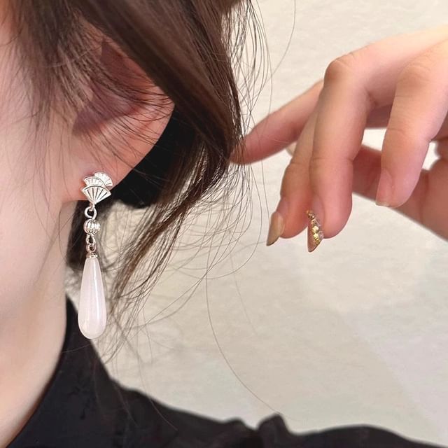 Designs) Gemstone Faux Fan (Various Cuff Earring Alloy Ear Drop / Rhinestone