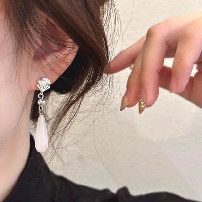 Designs) Gemstone Faux Fan (Various Cuff Earring Alloy Ear Drop / Rhinestone