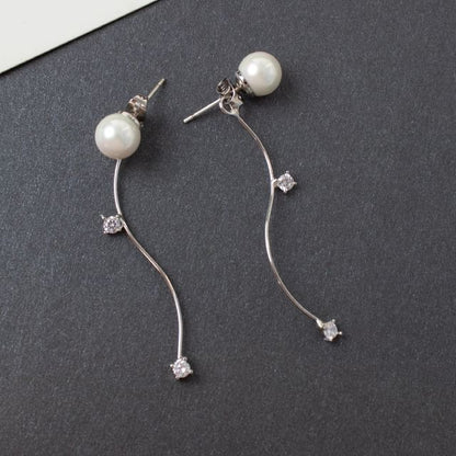 Pearl Earring / Designs) Rhinestone (Various Dangle Ear Alloy Faux Cuff