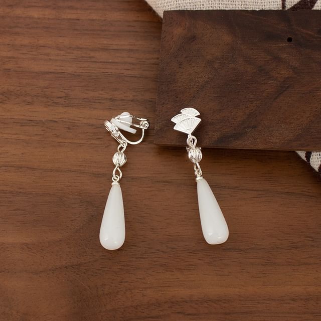 Designs) Gemstone Faux Fan (Various Cuff Earring Alloy Ear Drop / Rhinestone