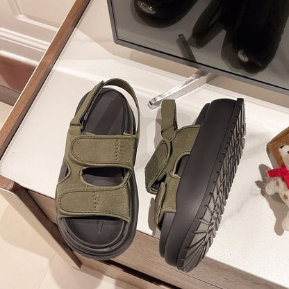 Adhesive Platform Sandals Plain Slingback Strap