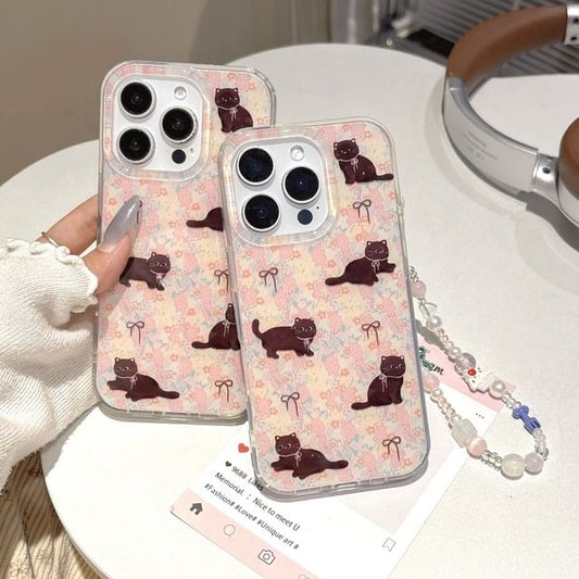 Floral Case / Strap Phone Set Cat