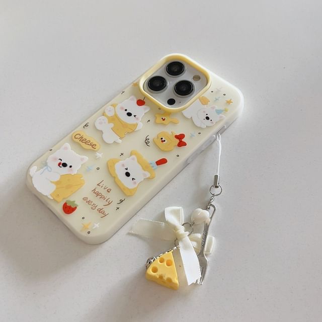 Cheese Case Phone / Dog Set Charm