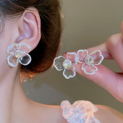 Designs) Floral Rhinestone (Various Acrylic Earring Statement