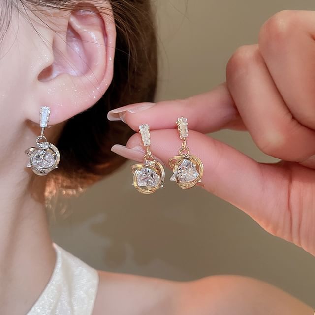 Earring Drop Alloy Rhinestone
