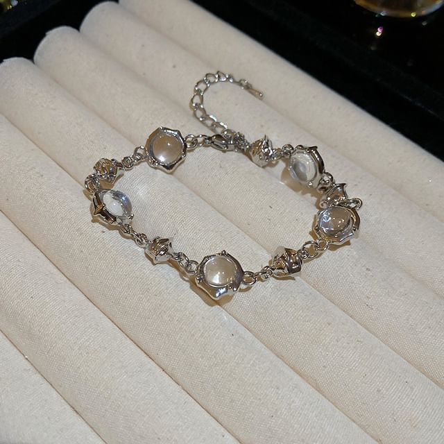 Bracelet / Alloy Choker Glass Bead Station