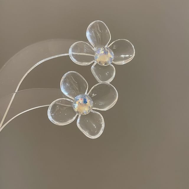 Designs) Floral Rhinestone (Various Acrylic Earring Statement
