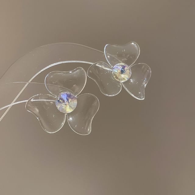 Designs) Floral Rhinestone (Various Acrylic Earring Statement