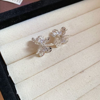 Earring Rhinestone Alloy Floral Statement