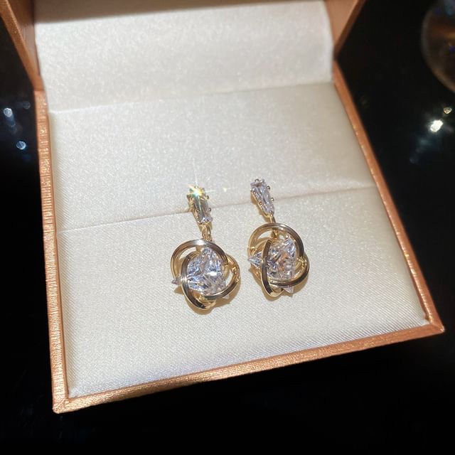 Earring Drop Alloy Rhinestone