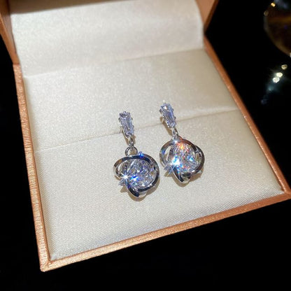 Earring Drop Alloy Rhinestone