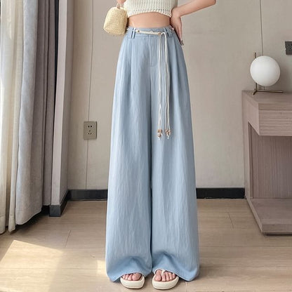 High Plain Leg Wide Pants Waist Designs) (Various