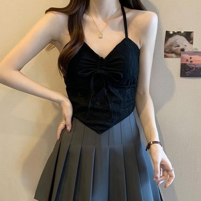 V-Neck Camisole Crop Top Lace