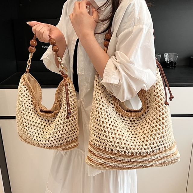 Bag Beaded Woven Tote Strap
