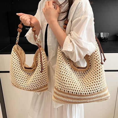 Bag Beaded Woven Tote Strap