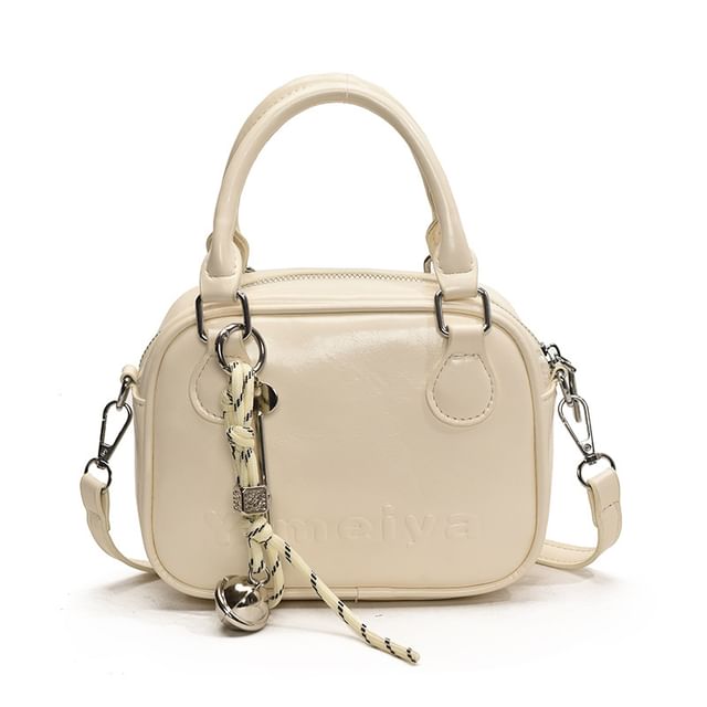 Bag Top Lettering Leather Handle Crossbody Faux